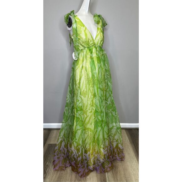NWT STAUD Ombré Floral Tie Strap Gown Size 2 $495 - Picture 9 of 10
